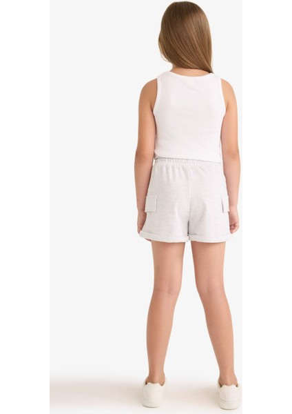 Kız Çocuk Kargo Cep Şort B0258A825HS