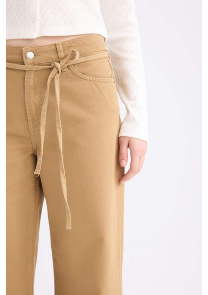 Coool Gabardin Pantolon Wide Leg Yüksek Bel Geniş Bol Paça