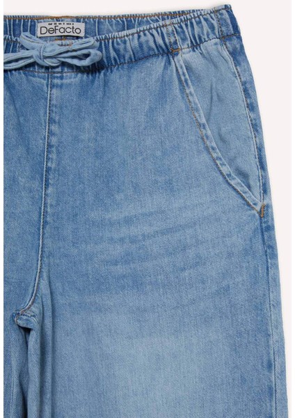 Yüksek Bel Geniş Paça Uzun Yumuşak Jean Pantolon E1703AX25SM