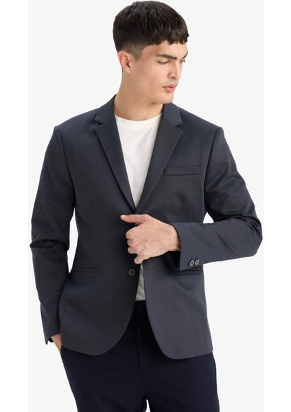 Slim Fit Dar Kesim Astarlı Blazer Ceket W9254AZ25SP