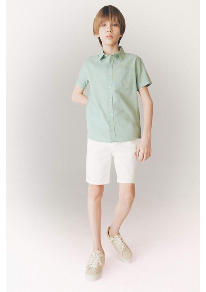 Erkek Çocuk Cepli Basic Düz Gabardin Şort C2955A825SM