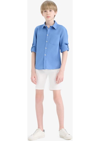 Erkek Çocuk Cepli Basic Düz Gabardin Şort C2955A825SM