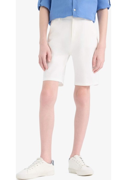 Erkek Çocuk Cepli Basic Düz Gabardin Şort C2955A825SM