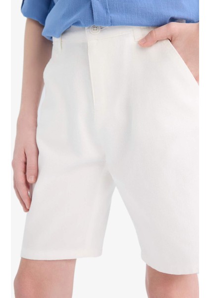 Erkek Çocuk Cepli Basic Düz Gabardin Şort C2955A825SM