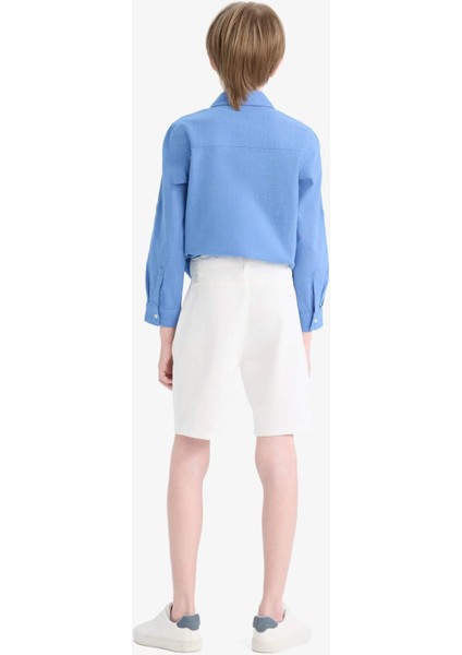 Erkek Çocuk Cepli Basic Düz Gabardin Şort C2955A825SM