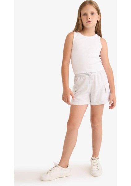 Kız Çocuk Kargo Cep Şort B0258A825HS