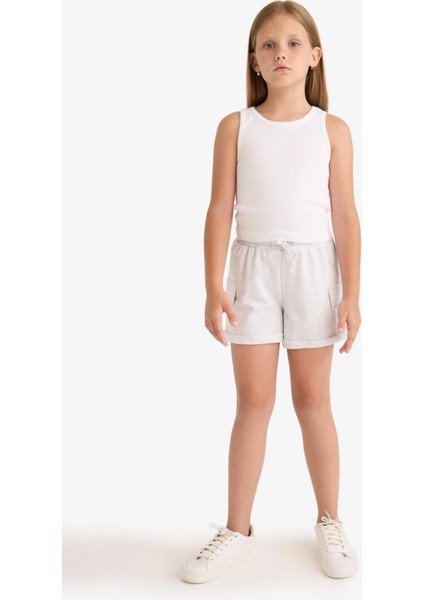 Kız Çocuk Kargo Cep Şort B0258A825HS
