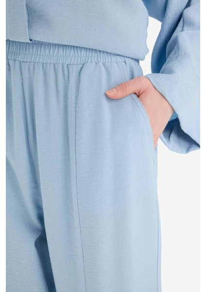 Harem Keten Karışımlı Geniş Paça Pantolon D9732AX25SM