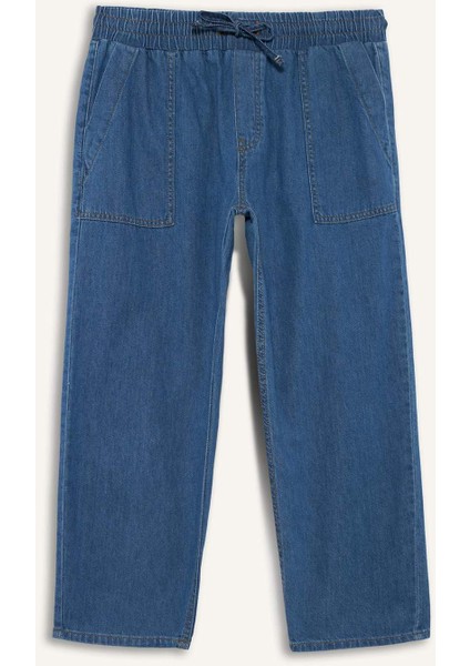 Pull On Carrot Fit Yüksek Bel Crop Fit Yumuşak Jean Pantolon E0954AX25SM