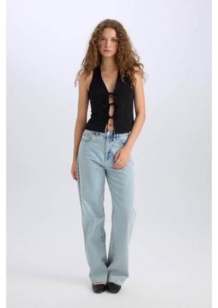 V Yaka Önden Bağlamalı Blazer Yelek E2439AX24WN