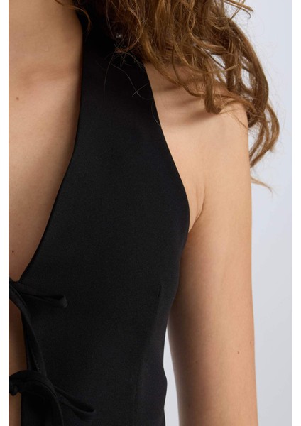 V Yaka Önden Bağlamalı Blazer Yelek E2439AX24WN