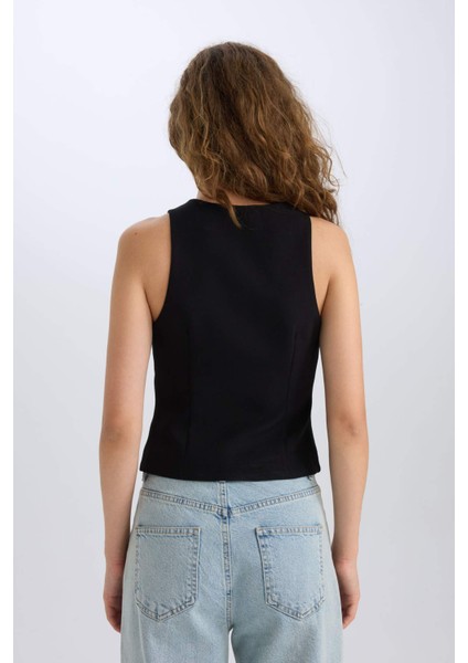 V Yaka Önden Bağlamalı Blazer Yelek E2439AX24WN