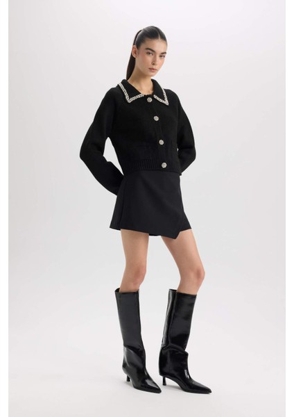 Yüksek Bel Düz Paça Şort Etek E2647AX24AU