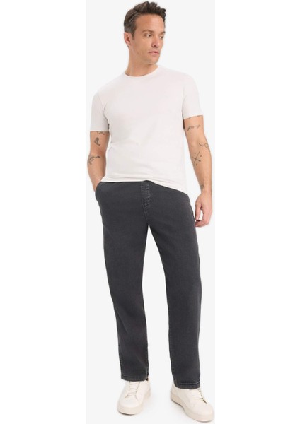 Slim Fit Dar Kesim Bisiklet Yaka Esnek Kumaş Kısa Kollu Tişört E2635AX25SM