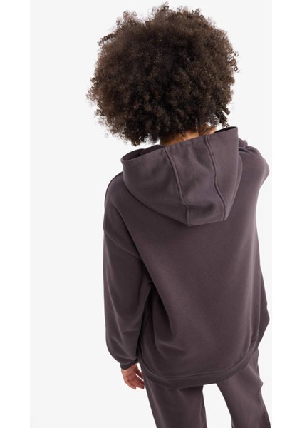 Fit NBA Brooklyn Nets Oversize Geniş Kalıp Kapüşonlu Kalın Sporcu Sweatshirt