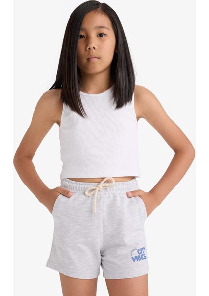 Kız Çocuk Baskılı Beli Lastikli 2'li Şort Z8047A625SM