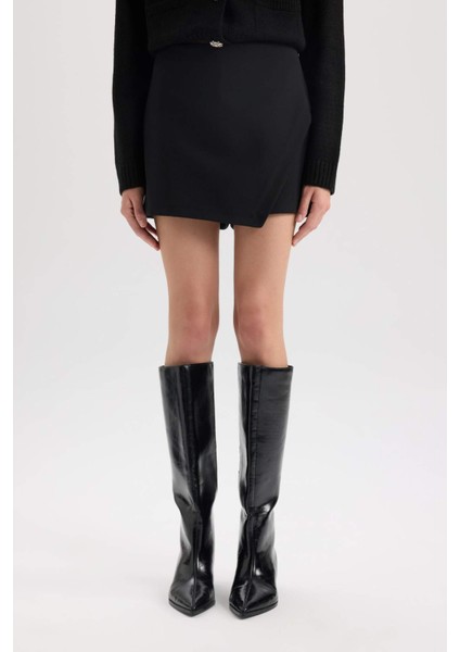 Yüksek Bel Düz Paça Şort Etek E2647AX24AU