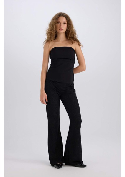 Yılbaşı Temalı Flare Fit Düz Paça Bürümcük Pantolon E1870AX24WN