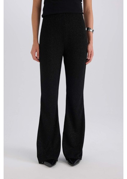 Yılbaşı Temalı Flare Fit Düz Paça Bürümcük Pantolon E1870AX24WN