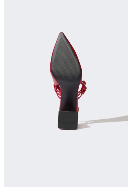 Kadın Yüksek Taban Suni Deri Topuklu Sandalet E2515AX25SM