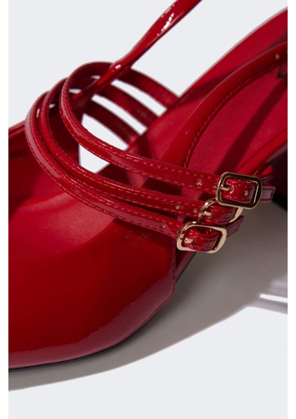 Kadın Yüksek Taban Suni Deri Topuklu Sandalet E2515AX25SM