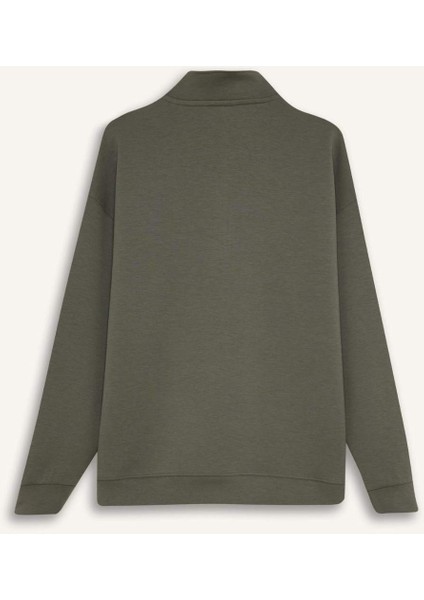 Fit Oversize Geniş Kalıp Dik Yaka Sporcu Sweatshirt D3796AX24WN