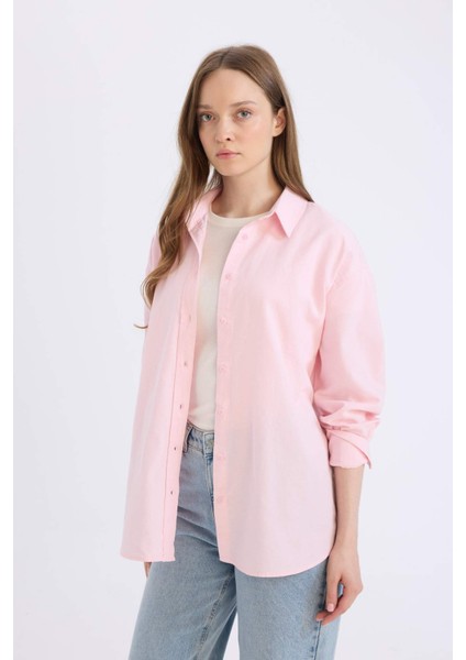 Relax Fit Oxford Uzun Kollu Gömlek Tunik B8309AX25SP