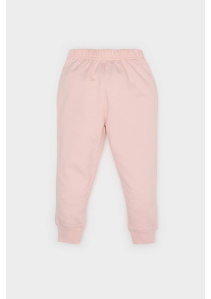 Kız Bebek 2'li Takım Fiyonk Baskılı Sweatshirt Beli Lastikli Eşofman Altı E2866A525SP