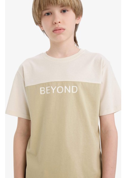 Erkek Çocuk Bisiklet Yaka Baskılı Kısa Kollu Tişört D9295A825SM