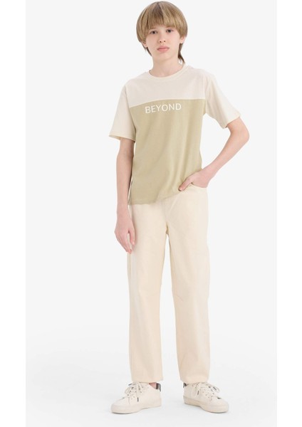 Erkek Çocuk Bisiklet Yaka Baskılı Kısa Kollu Tişört D9295A825SM