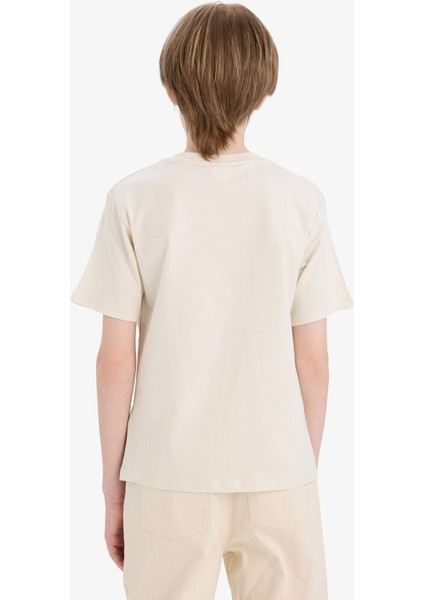 Erkek Çocuk Bisiklet Yaka Baskılı Kısa Kollu Tişört D9295A825SM