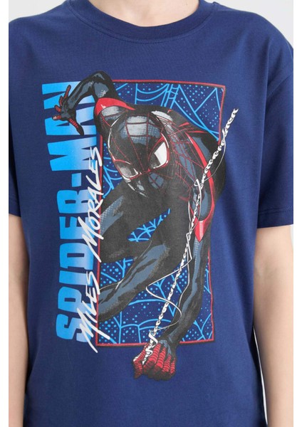 Erkek Çocuk Marvel Games Spiderman Bisiklet Yaka Kısa Kollu Tişört E3092A825SM
