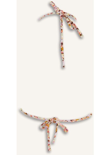 Regular Fit Çiçekli Bürümcük Üçgen Bikini Üstü-Fall in Love E2576AX25SM