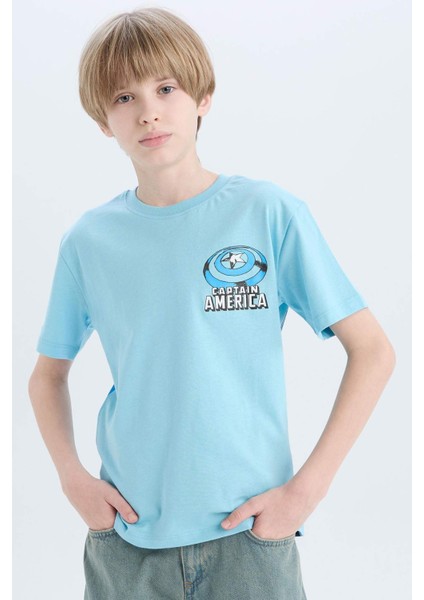 Erkek Çocuk Marvel Avengers Bisiklet Yaka Kısa Kollu Tişört E3097A825SM