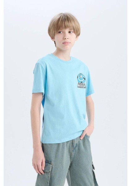 Erkek Çocuk Marvel Avengers Bisiklet Yaka Kısa Kollu Tişört E3097A825SM