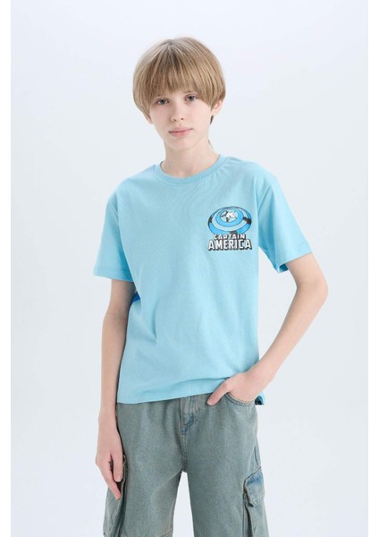 Erkek Çocuk Marvel Avengers Bisiklet Yaka Kısa Kollu Tişört E3097A825SM