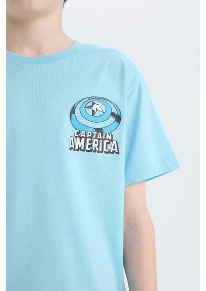 Erkek Çocuk Marvel Avengers Bisiklet Yaka Kısa Kollu Tişört E3097A825SM