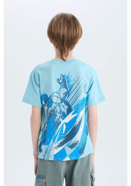 Erkek Çocuk Marvel Avengers Bisiklet Yaka Kısa Kollu Tişört E3097A825SM