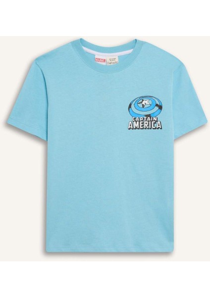 Erkek Çocuk Marvel Avengers Bisiklet Yaka Kısa Kollu Tişört E3097A825SM