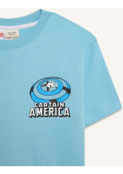 Erkek Çocuk Marvel Avengers Bisiklet Yaka Kısa Kollu Tişört E3097A825SM