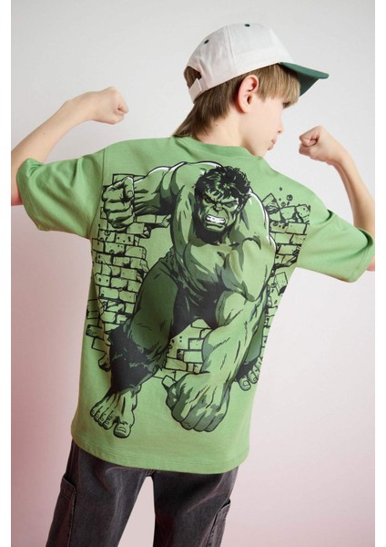 Erkek Çocuk Marvel Avengers Bisiklet Yaka Kısa Kollu Tişört E3103A825SM