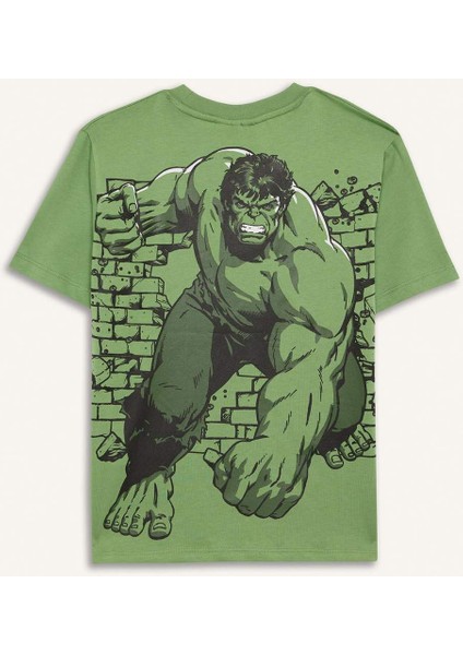 Erkek Çocuk Marvel Avengers Bisiklet Yaka Kısa Kollu Tişört E3103A825SM