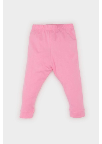 Kız Bebek Pijama Takımı Baskılı Uzun Kollu Penye Üst Beli Lastikli Uzun Alt E1536A525SP
