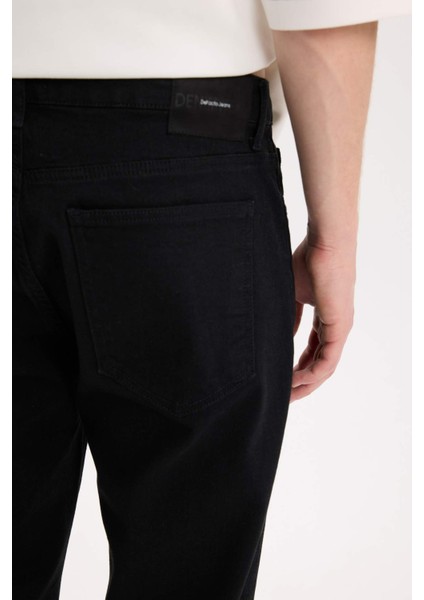 Diago Comfort Fit Rahat Kalıp Yüksek Bel Geniş Paça Siyah Jean Pantolon E3323AX25SP