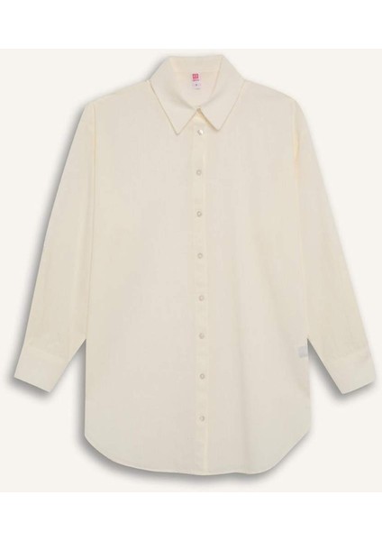 Regular Fit Pamuklu Plaj Gömleği-Fall in Love W8241AZ25SM