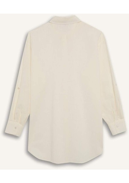 Regular Fit Pamuklu Plaj Gömleği-Fall in Love W8241AZ25SM