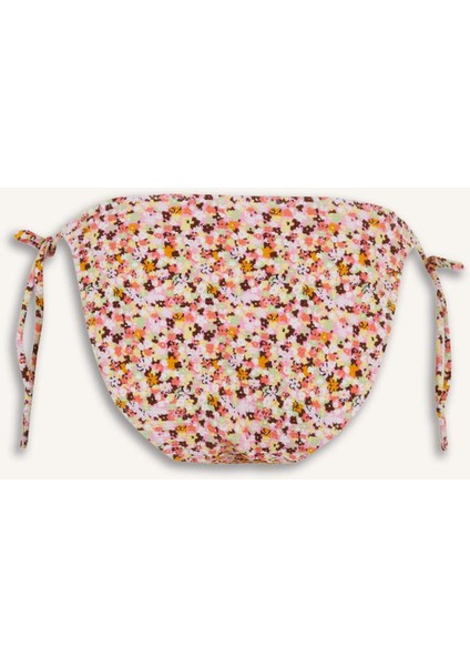 Regular Fit Çiçekli Bürümcük Bağcıklı Bikini Altı-Fall in Love E2577AX25SM