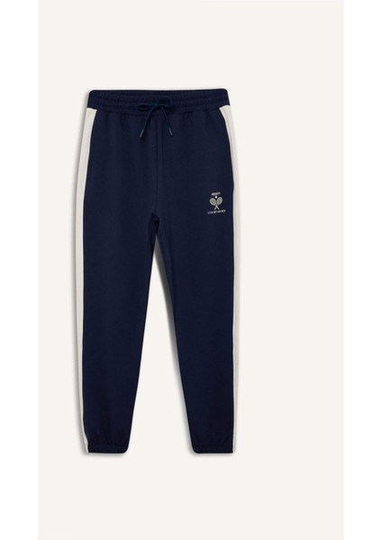 Fit Standart Fit Sporcu Jogger İnce Eşofman Altı Beli Bağcıklı Cepli Baskılı D7138AX25SP