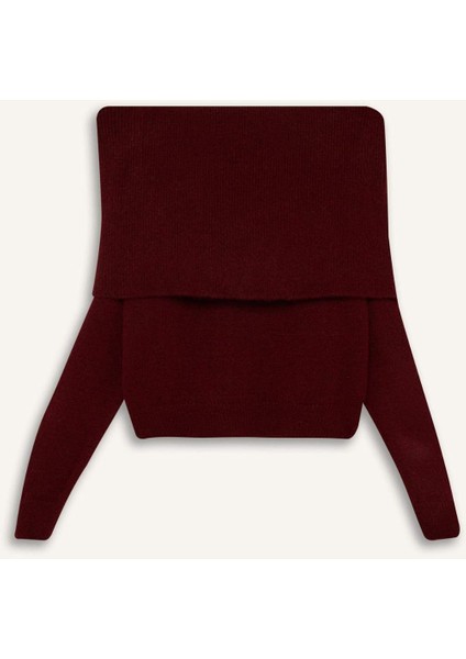 Oversize Geniş Kalıp Açık Omuz Triko Kazak E1799AX24WN
