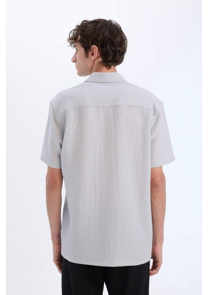 Regular Fit Polo Yaka Krinkıl Yazlık Kısa Kollu Gömlek E1223AX25SM